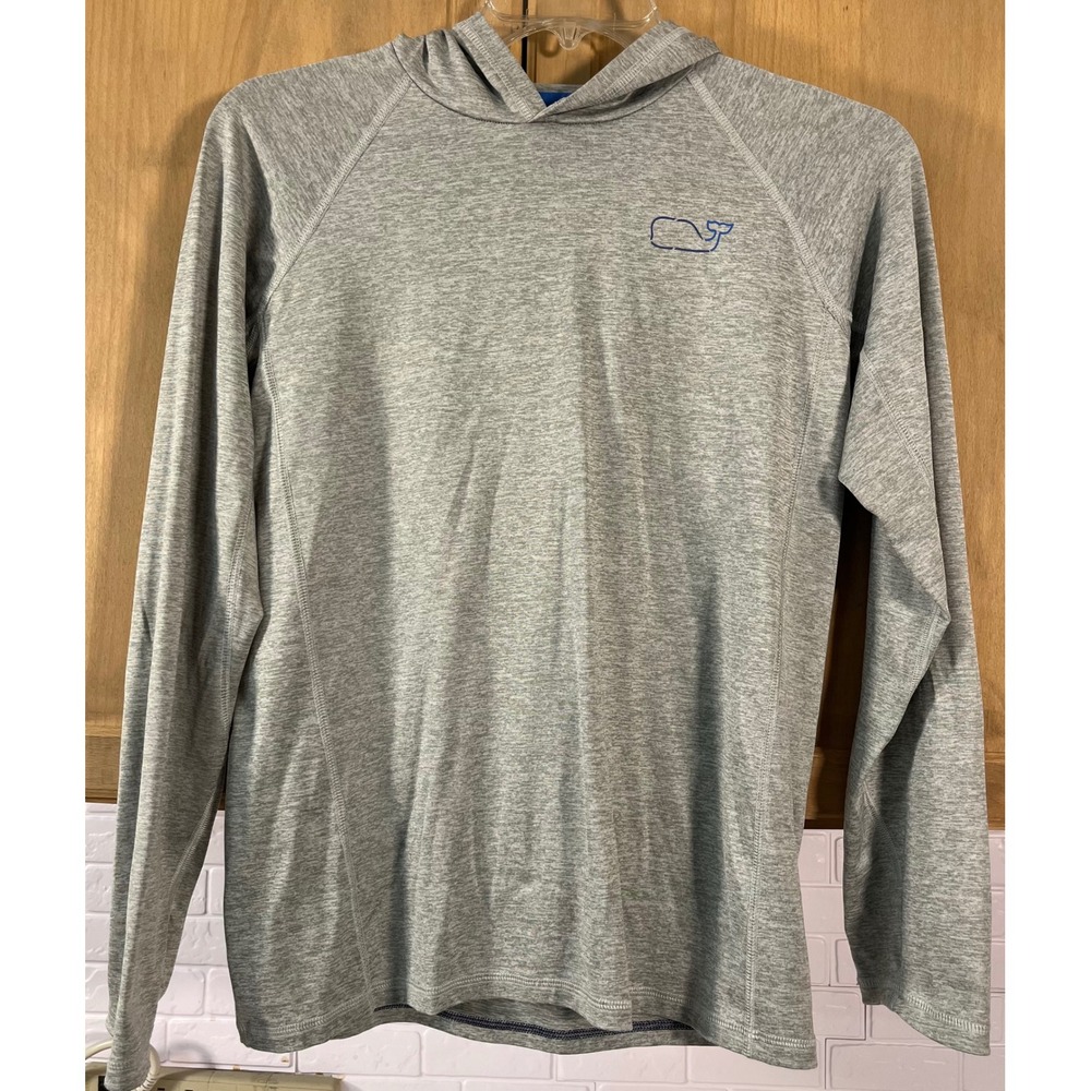 Vineyard Vines Performance Hoodie Kids XL Gray Long Sleeve Logo Pullover